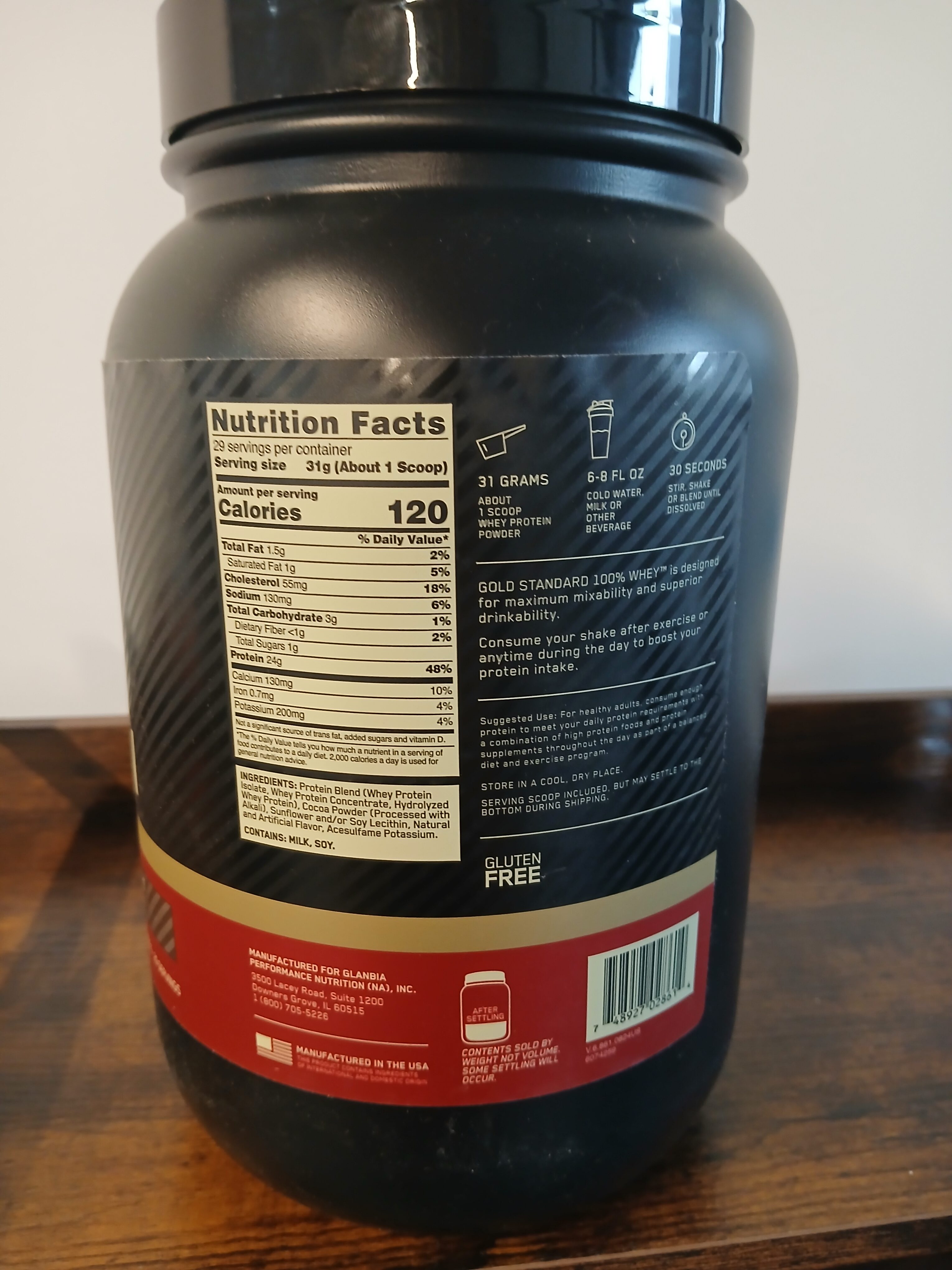 Gold Standard Whey Protein (Rich Double Chocolate, 29 Servings) - Image 3